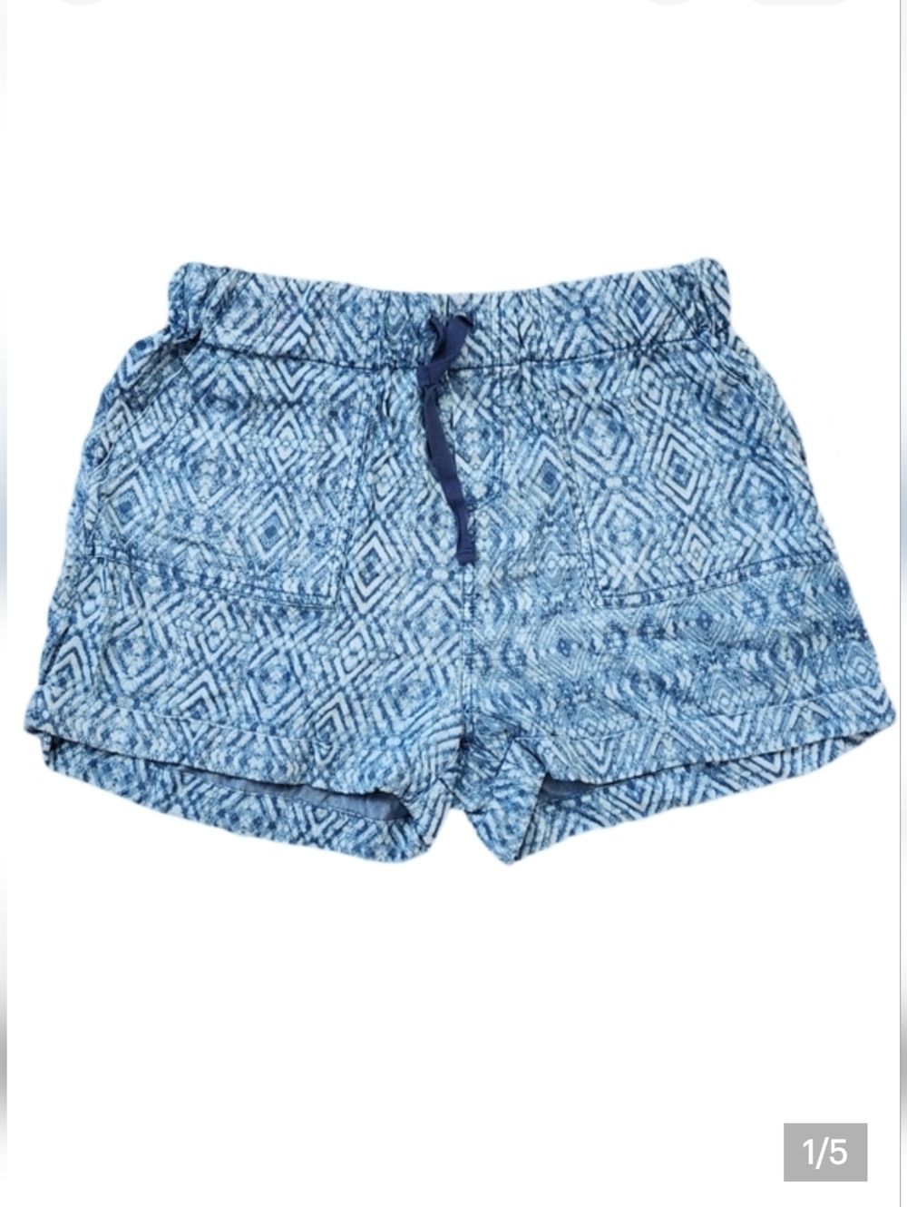Velvet Heart Women's Medium 100% Tencel Blue Aztec‎ Pattern Shorts